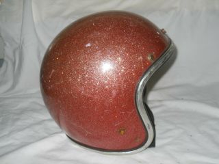Vintage Arthur Fulmer Red Metalflake Motorcycle / Snowmobile Helmet,  (d.  S. )