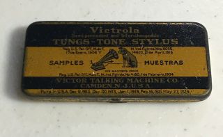 Vintage Victrola Victor Talking Machine Needle Tin & Needles Tungs Tone Stylus