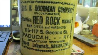 Jackson,  Tenn Paducah,  Ky Geo H.  Goodman Distillers Red Rock Whiskey 1/2 Gal Jug