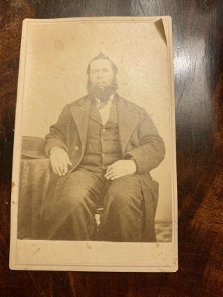 Victorian/civil War Era Carte De Visite Cdv Of Whiskered Gentleman