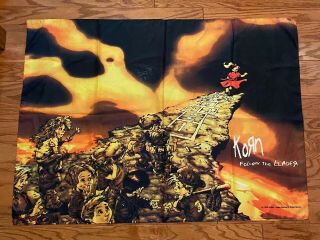 Vintage 1999 Korn Follow The Leader 41” X 30” Polyester Fabric Wall Hanging