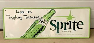 Nos Sprite Sign Gas Oil Soda Advertising Pulled From Orig Ship Paper Coca Cola
