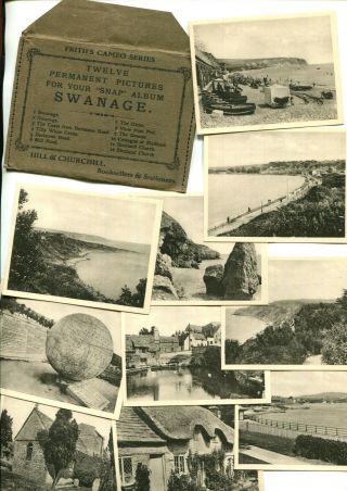 1910s Packet Of 12 Smapshot Pictures Of Swanage By Hill & Churchill