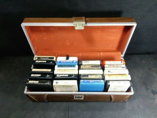 Vintage Savoy Faux Leather 8 Track Cassette Carrying Case 24 Tapes