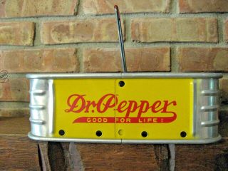 Vintage 1940’s Dr.  Pepper 12 - Pack Metal Carrier Good For Life,  Near Conditi