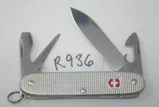 Silver Victorinox Pioneer Alox Swiss Army Pocket Knife 93mm Steel Multi - Tool