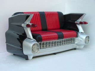 Black Car Sofa - 59 Cadillac Car Sofa - Cadi Car Couch - Car Loveseat