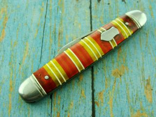 Vintage Imperial Usa Candy Stripe Folding Equal End Jack Pocket Knife Knives