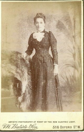 1890s Cabinet Photograph Portrait Of A Lady By Electric Light By Batiste (2)