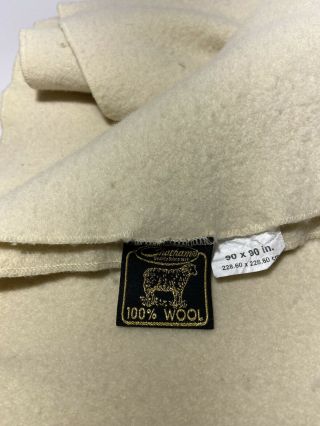 Vintage Chatham Blanket 100 Wool Off White Size 90 X 90