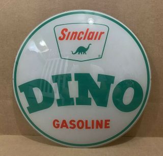 Vintage Sinclair Dino Gasoline Pump Globe Lens Glass Sign Garage Decor Oil Gas