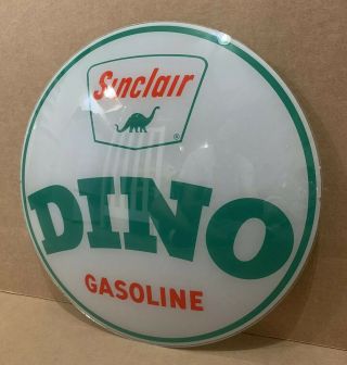 Vintage Sinclair Dino Gasoline Pump Globe Lens Glass Sign Garage Decor Oil Gas 2