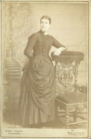 1890s Cabinet Photograph Portrait Of A Lady By Sibley Of Kentish Town