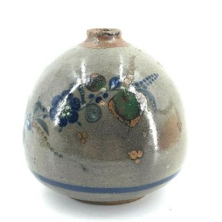 Vintage Studio Art Pottery Weed Pot Vase Mid Century Modern Hand Thrown Painted