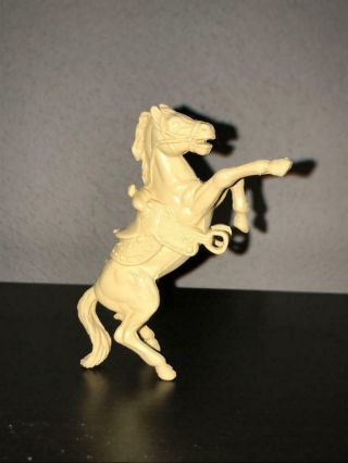 Marx Rearing Horse With Saddle.  Light Tan Plastic 54mm