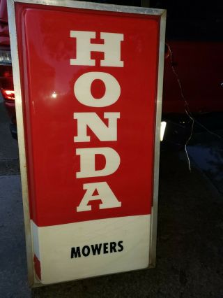 Vintage Honda Double Sided Lighted Sign 25 " X 49 "