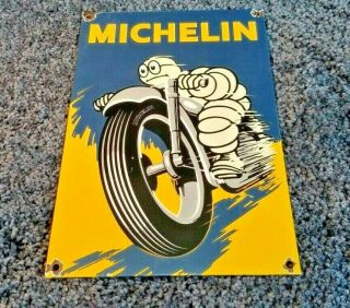 Vintage Michelin Tires Porcelain Gas Service Station Auto Dealer Mechanic Sign