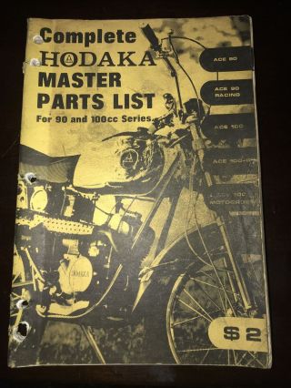 Vintage Hodaka Motorcycle Master Parts List For 90 And 100cc Series