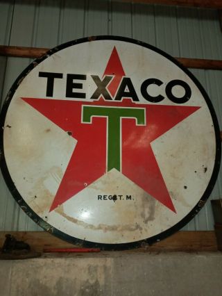Vintage Texaco 6 Foot Porcelain Sign
