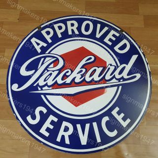 Packard 2 Sided Porcelain Enamel Sign 30 Inches Round