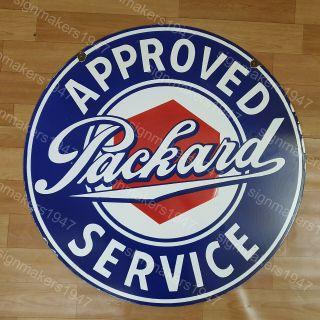 Packard Service 2 Sided Porcelain Enamel Sign 30 Inches Round