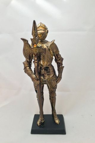 Medieval Suit Of Armor Knight Of Chivalry Halberdier 7 Inches H Figurine Statue