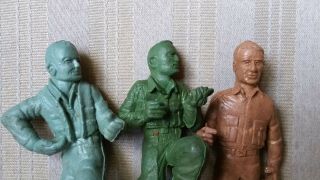 Vintage 1950s PECO ' S Unbreakable Gold Miner and Brown & Green Uniform Soldiers 3
