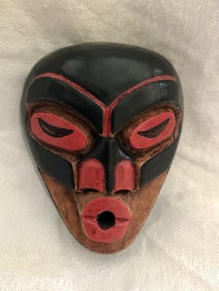 Northwest Coast Inuit Dzunukwa Wood Carved Mask By Artie George Burrard Canada