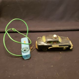 Vintage 1950 - 1960s Tin Litho Remote Control Toy Police Car Made In Japan
