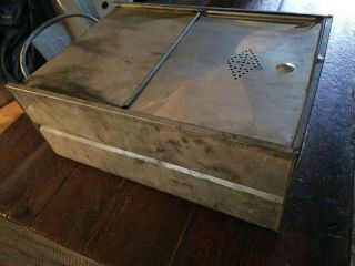 Vintage Hoosier Cabinet Metal Drawer Bread Box Tin Sliding Door 2
