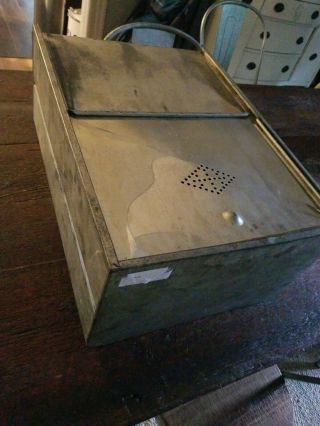 Vintage Hoosier Cabinet Metal Drawer Bread Box Tin Sliding Door 3