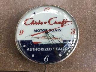 Vintage Pam Lighted Advertising Chris Craft Authorized Dealer Clock