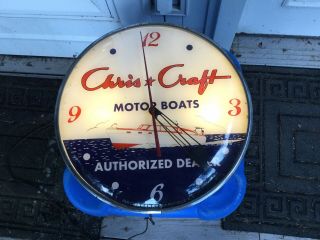 Vintage Pam Lighted Advertising CHRIS CRAFT AUTHORIZED DEALER Clock 2