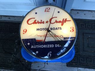 Vintage Pam Lighted Advertising CHRIS CRAFT AUTHORIZED DEALER Clock 3