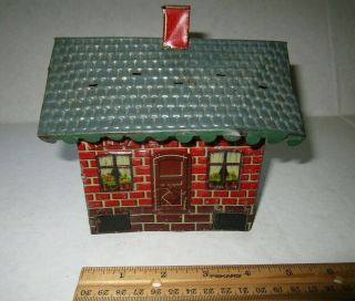 Vintage Toy Tin Litho House Cottage Train Accessory Marx?