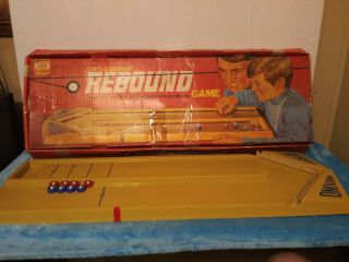 Vintage Board Game Rebound Ideal Co.  Two 2 Cushion Marble Complete 1970