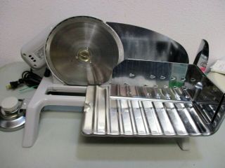 Vtg Metal Electric Meat Slicer Food & Cheese Chrome Rival 1030/7 Sturdy Strong