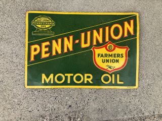 Penn - Union Motor Oil Tin Sign 19 1/2”x 13 1/2”