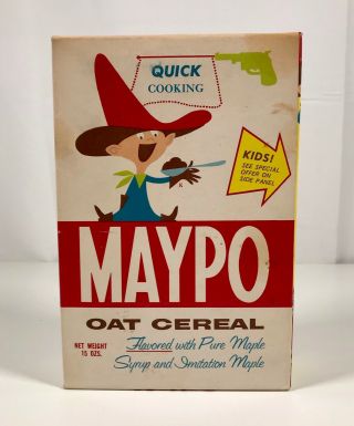 Vintage 1960s Maypo Cereal Box Factory Old Store Stock Kids Food Package