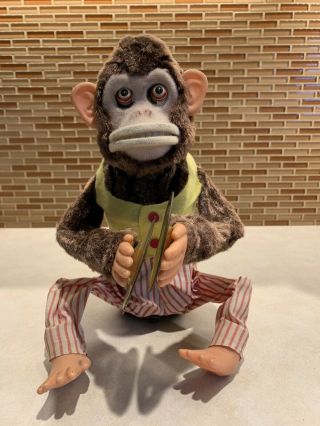 Vintage Ck Japan Jolly Chimp Monkey Playing Cymbals Mechanical Toy, .