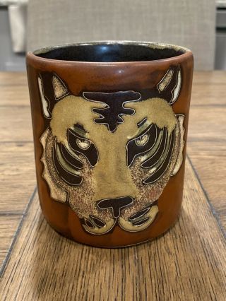 Large Coffee Mug Bear Design By Mara Mexico Art Pottery Stoneware Very Good