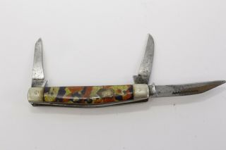 Vintage Buck Creek Solingen German 3 Blade Pocket Knife Multi Color Handle