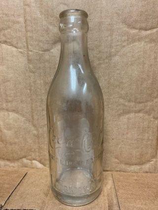 Straight Sided Coca - Cola Embossed Soda Bottle Hickory,  Nc Early Mid - Script Rare