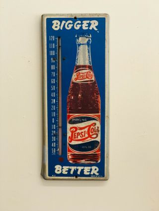 1940’s Pepsi Cola “bigger Better” Thermometer - Double Dot M - 121 Tube 45