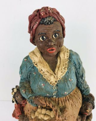 Vintage June McKenna 1985 7” Figurine African American Woman Children Americana 3