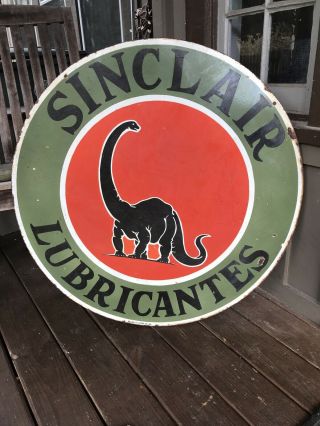 Sinclair Oil Double Sided Porcelain Sign 36”