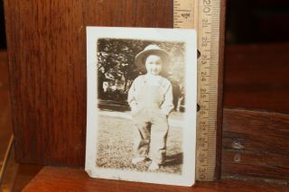 Vintage Photo Cute Little Boy In Bibbed Overalls S.  B.  Henry Jr.
