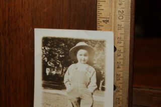 Vintage Photo Cute Little Boy in Bibbed Overalls S.  B.  Henry Jr. 2