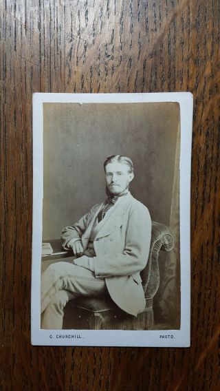 Victorian Carte - De - Visite Photograph Of A Gent By C Churchill,  Eastbourne