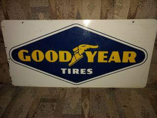 1966 Goodyear Tire Sign Rare Vintage Two Sided